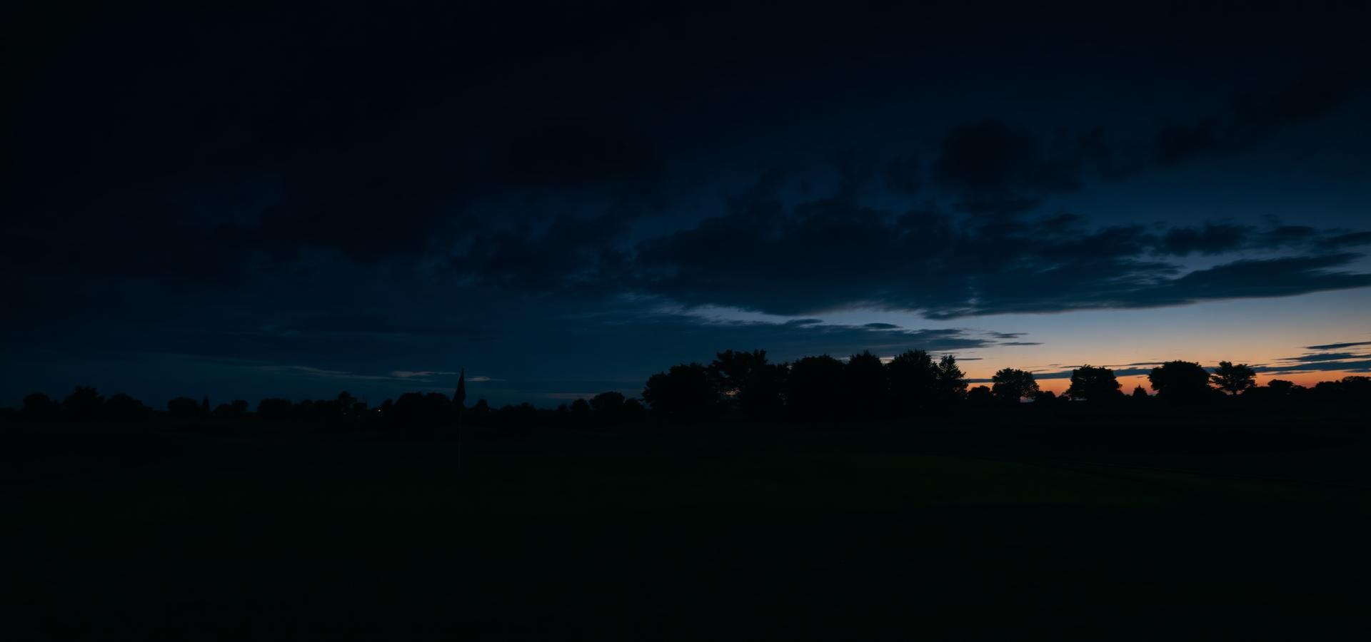 Golf course at golden hour