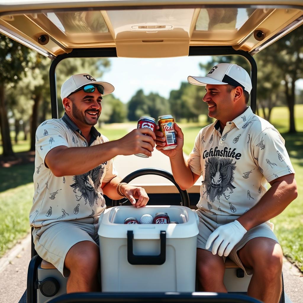 Customers wearing Real N Raw custom golf apparel